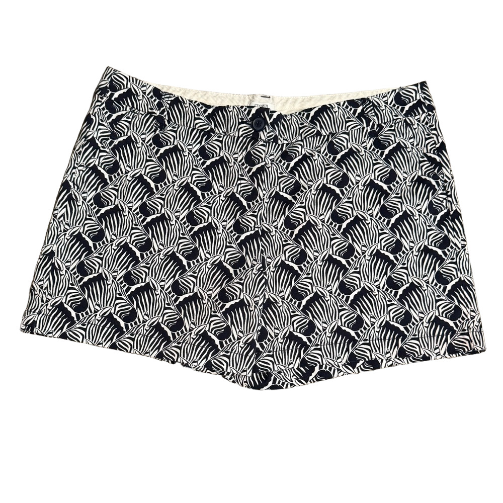 Crown & Ivy “Zebra Safari” Women’s Navy & White Shorts Size 14
